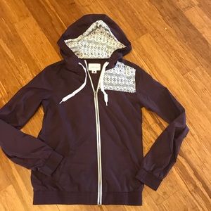 Empyre Roni Burgundy Fair Isle Windbreaker Jacket